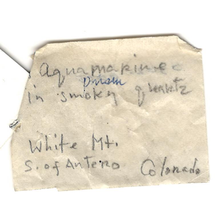 BERYL var. Aquamarine on QUARTZ var. Smoky