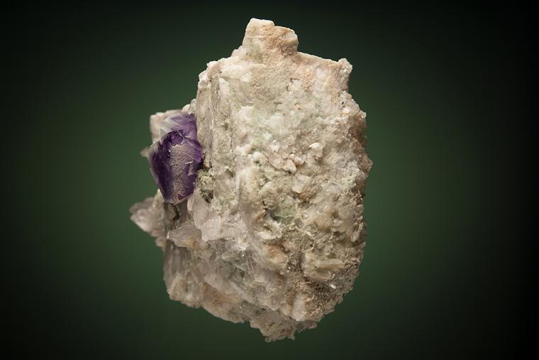 FLUORITE on QUARTZ and MICROCLINE