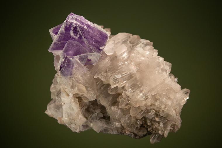 FLUORITE on QUARTZ