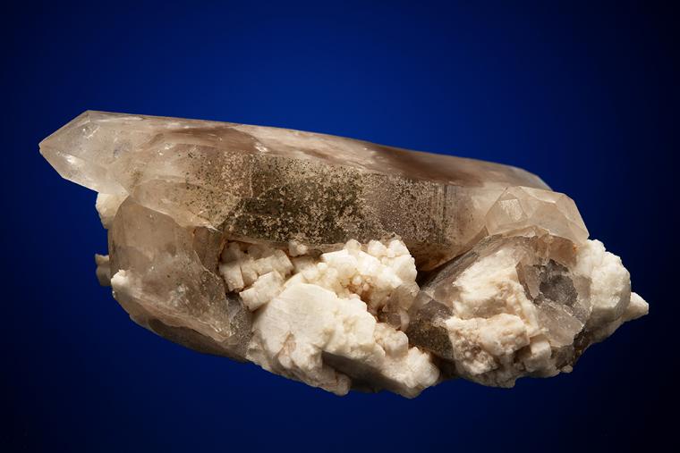 QUARTZ var. Smoky with ALBITE
