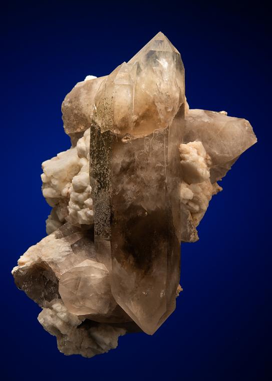 QUARTZ var. Smoky with ALBITE