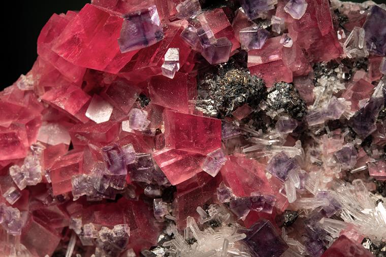 RHODOCHROSITE with FLUORITE and TETRAHEDRITE