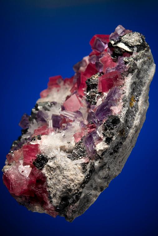 RHODOCHROSITE with FLUORITE and TETRAHEDRITE