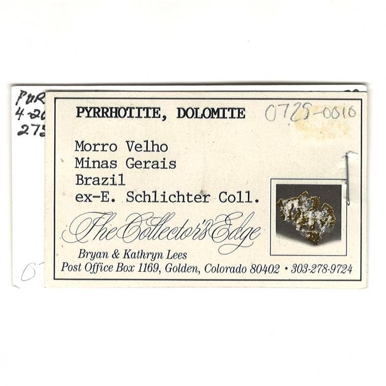 PYRRHOTITE with DOLOMITE