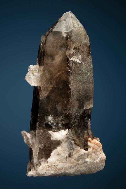 PHENAKITE on QUARTZ var. Smoky