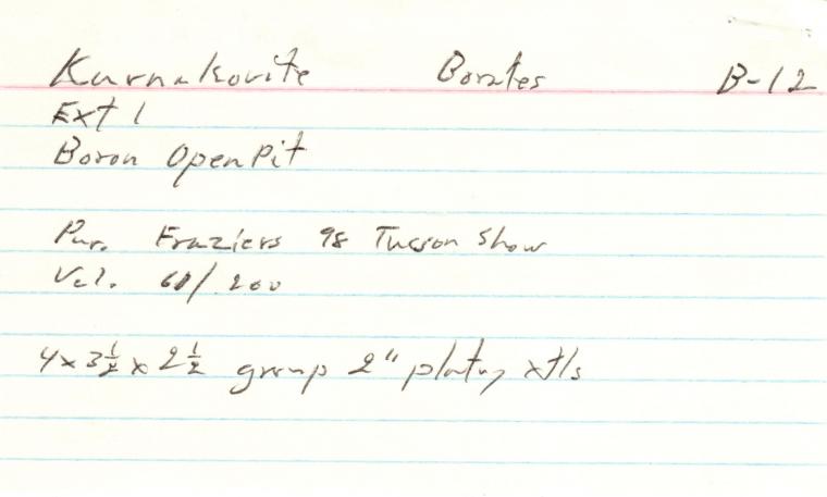 KURNAKOVITE with ULEXITE