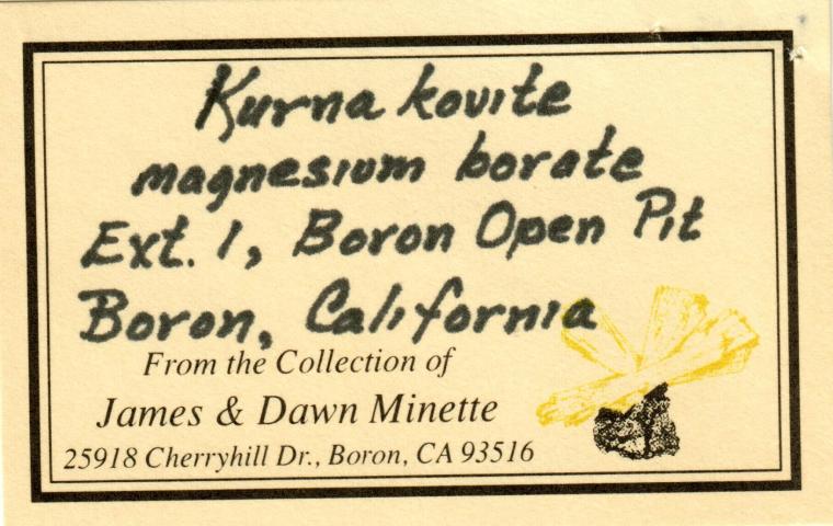 KURNAKOVITE with ULEXITE