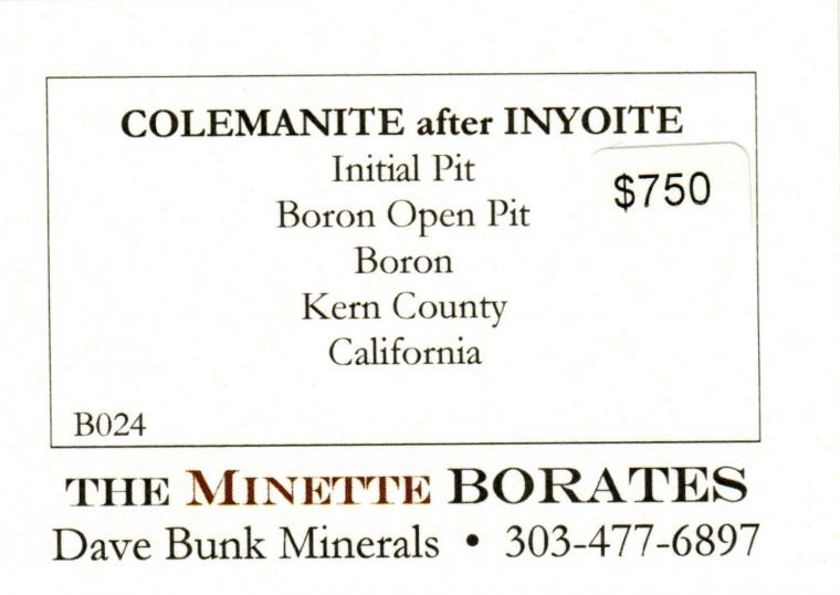 COLEMANITE after INYOITE