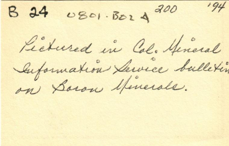 COLEMANITE after INYOITE