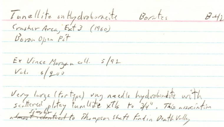 TUNELLITE on HYDROBORACITE