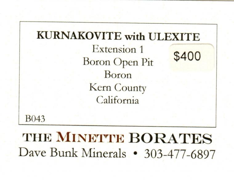 KURNAKOVITE with ULEXITE