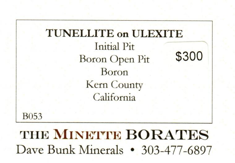 TUNELLITE on ULEXITE
