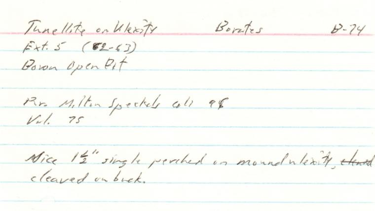 TUNELLITE on ULEXITE