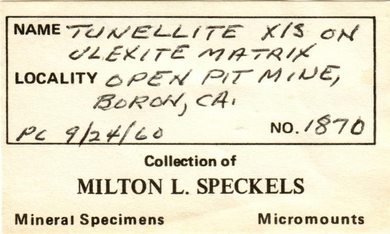 TUNELLITE on ULEXITE