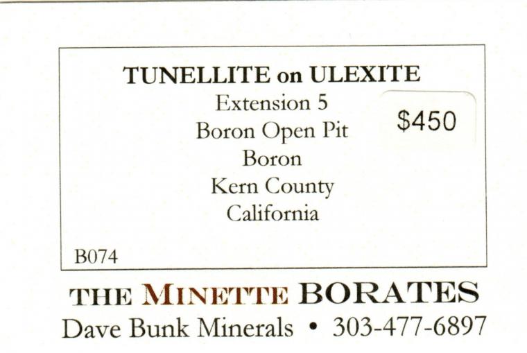 TUNELLITE on ULEXITE