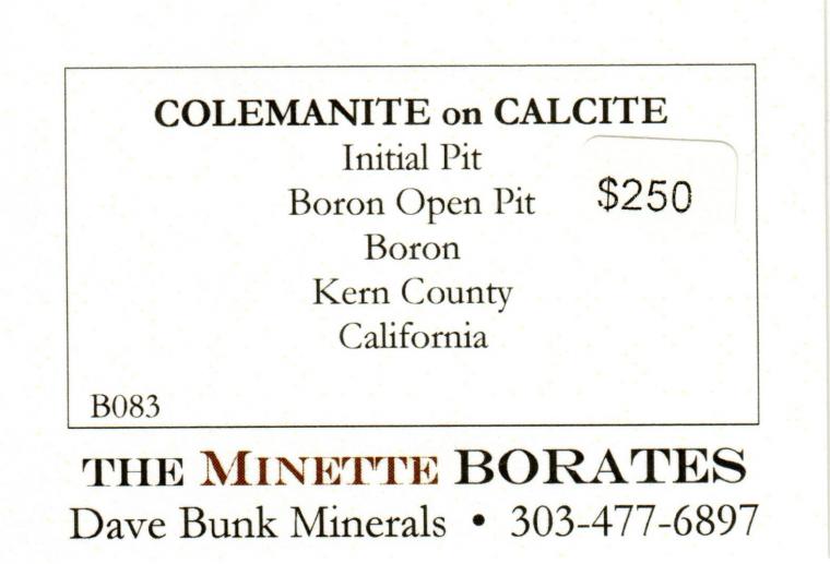 COLEMANITE on CALCITE