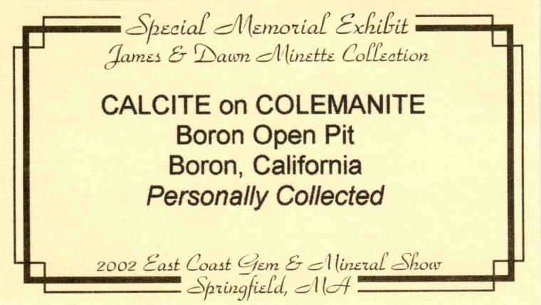 CALCITE on COLEMANITE
