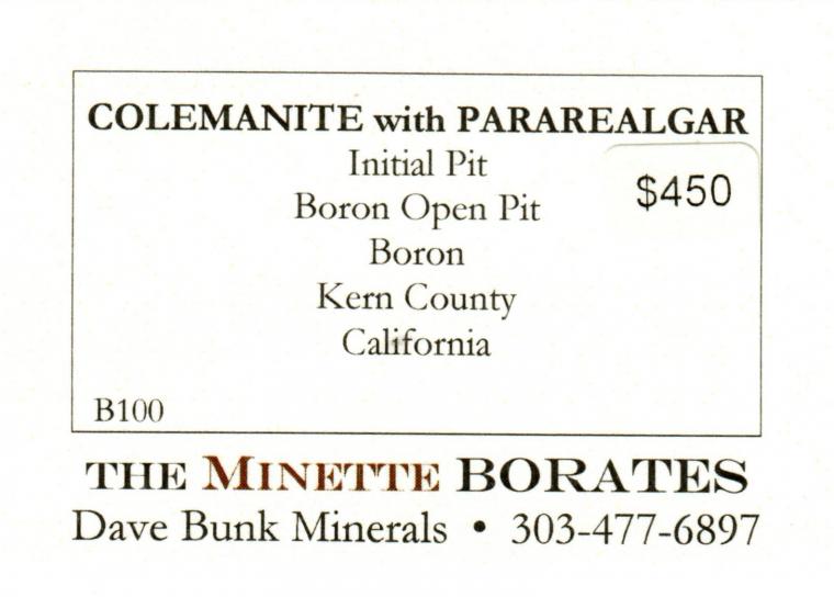 COLEMANITE with PARAREALGAR