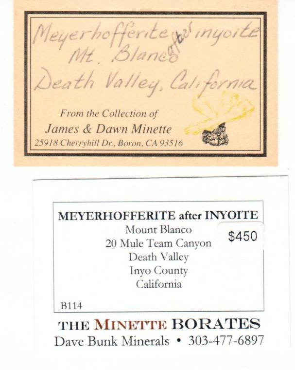 MEYERHOFFERITE after INYOITE