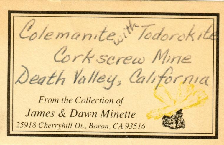 COLEMANITE with TODOROKITE