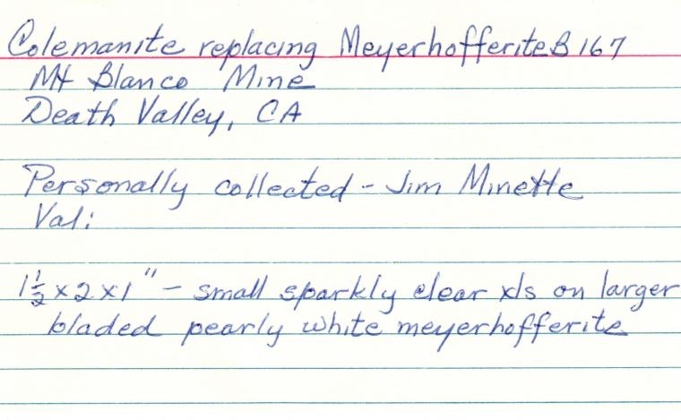 COLEMANITE on MEYERHOFFERITE