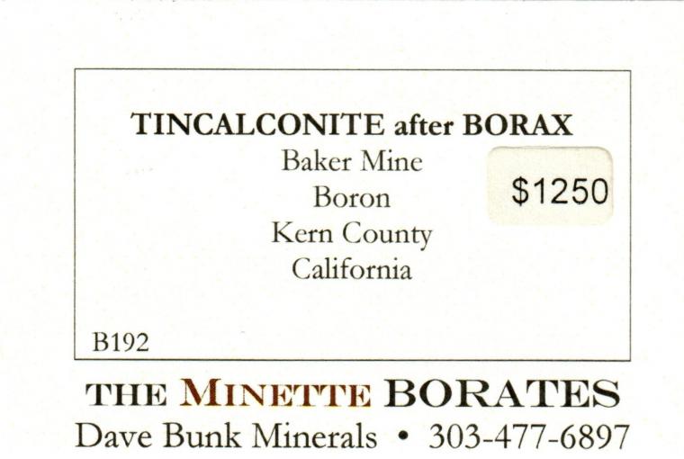 TINCALCONITE after BORAX
