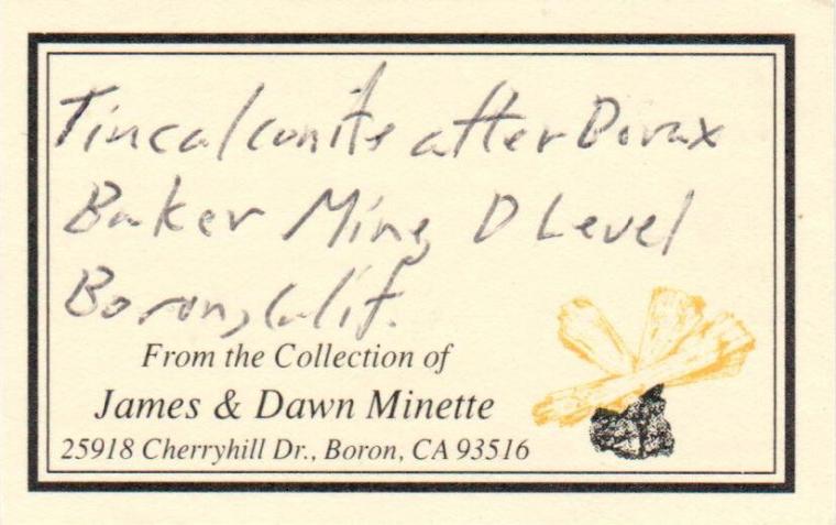 TINCALCONITE after BORAX