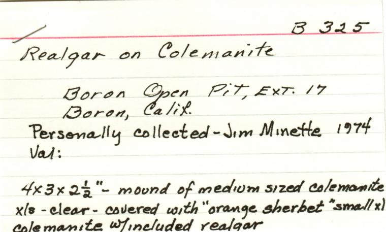 COLEMANITE with REALGAR