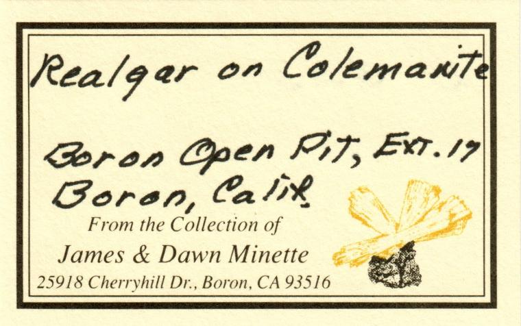 COLEMANITE with REALGAR