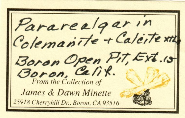 COLEMANITE with PARAREALGAR