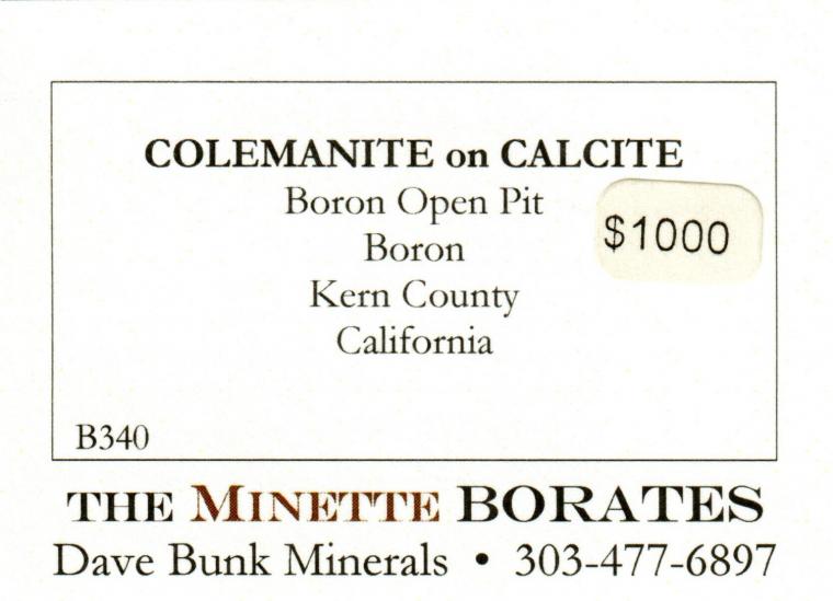COLEMANITE on CALCITE
