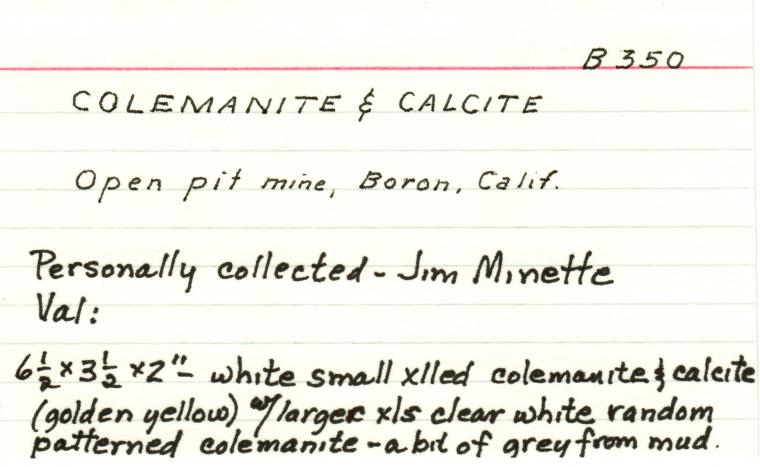 COLEMANITE with CALCITE