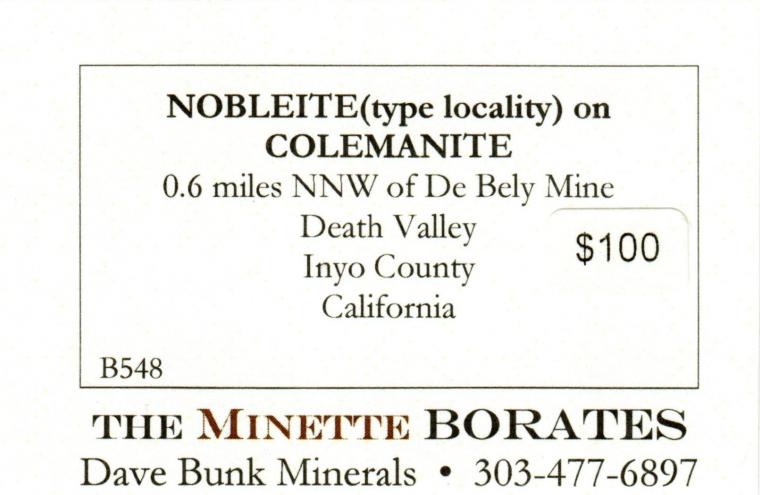 NOBLEITE (type locality) on COLEMANITE