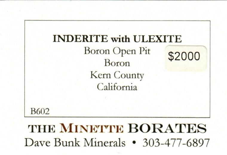 INDERITE with ULEXITE