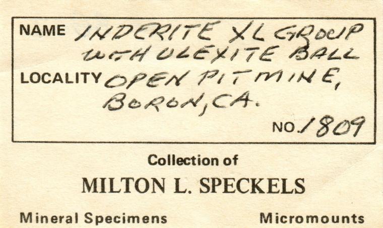 INDERITE with ULEXITE