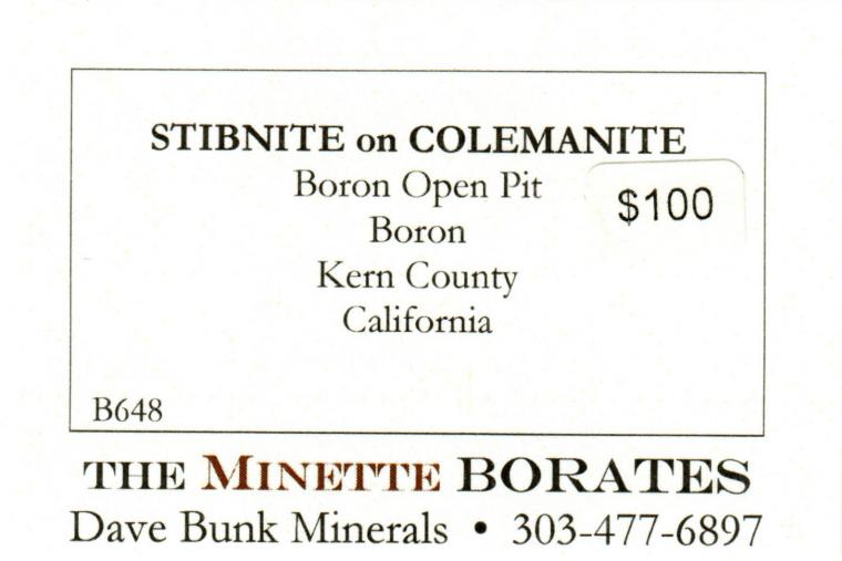 STIBNITE on COLEMANITE