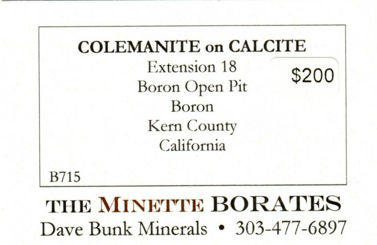 COLEMANITE on CALCITE