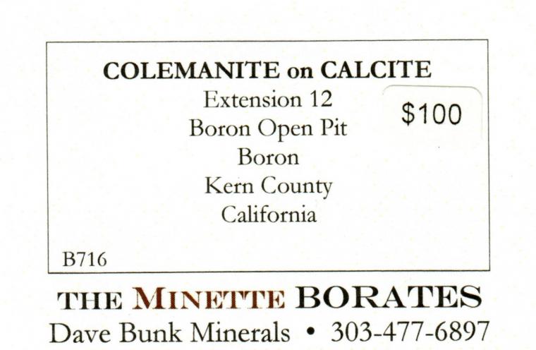 COLEMANITE on CALCITE