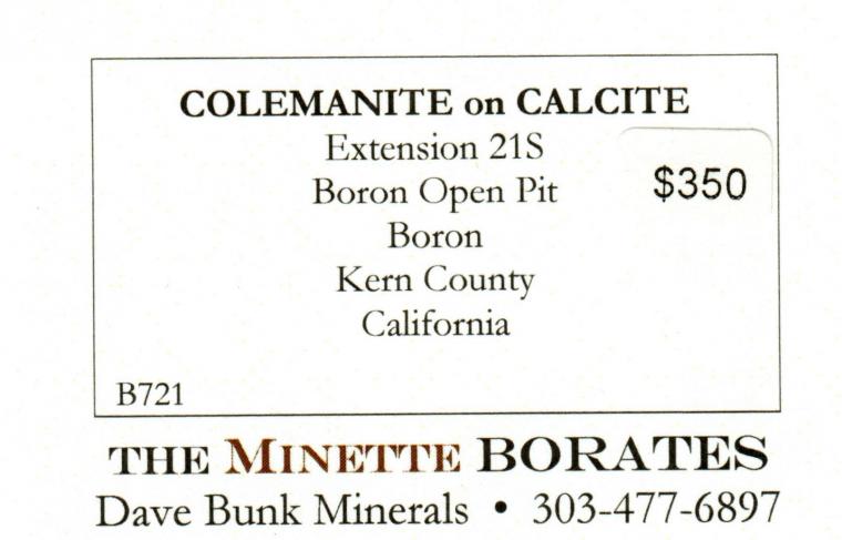 COLEMANITE on CALCITE