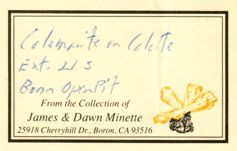 COLEMANITE on CALCITE