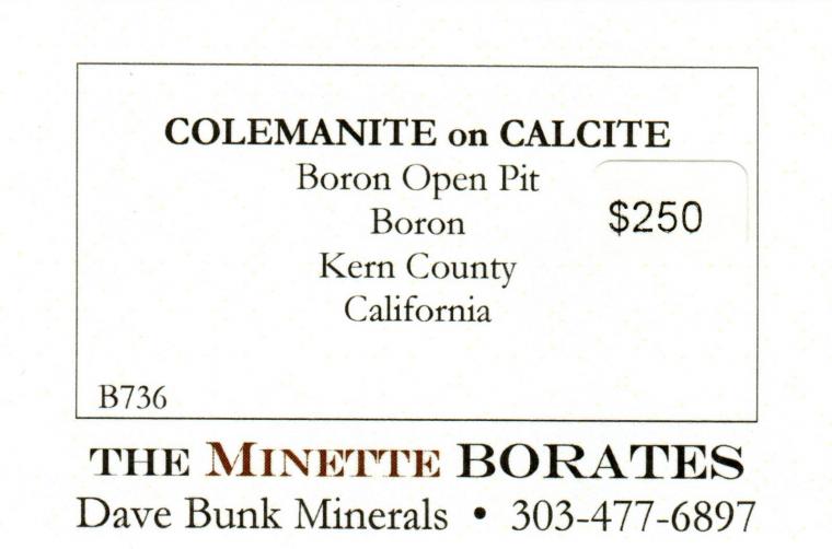 COLEMANITE on CALCITE