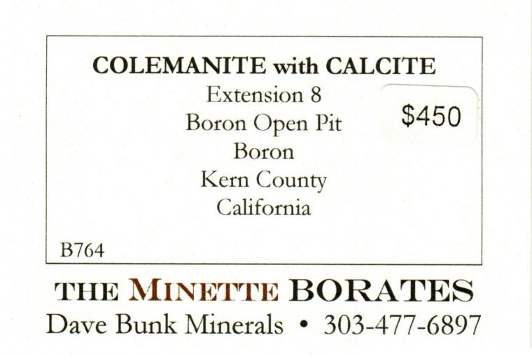 COLEMANITE on CALCITE