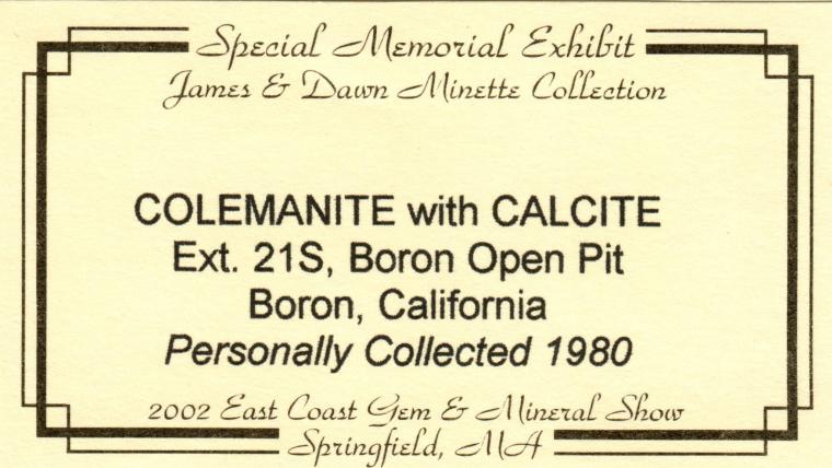 CALCITE on COLEMANITE