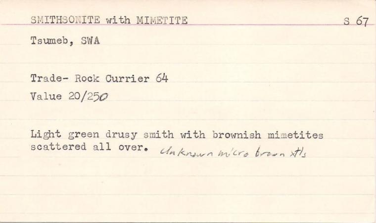 SMITHSONITE with MIMETITE