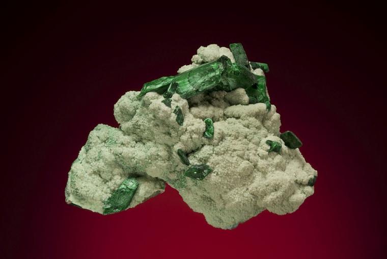 MALACHITE after AZURITE on SMITHSONITE