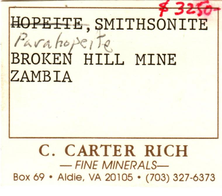 TARBUTTITE on SMITHSONITE