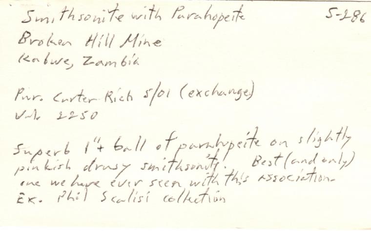 TARBUTTITE on SMITHSONITE