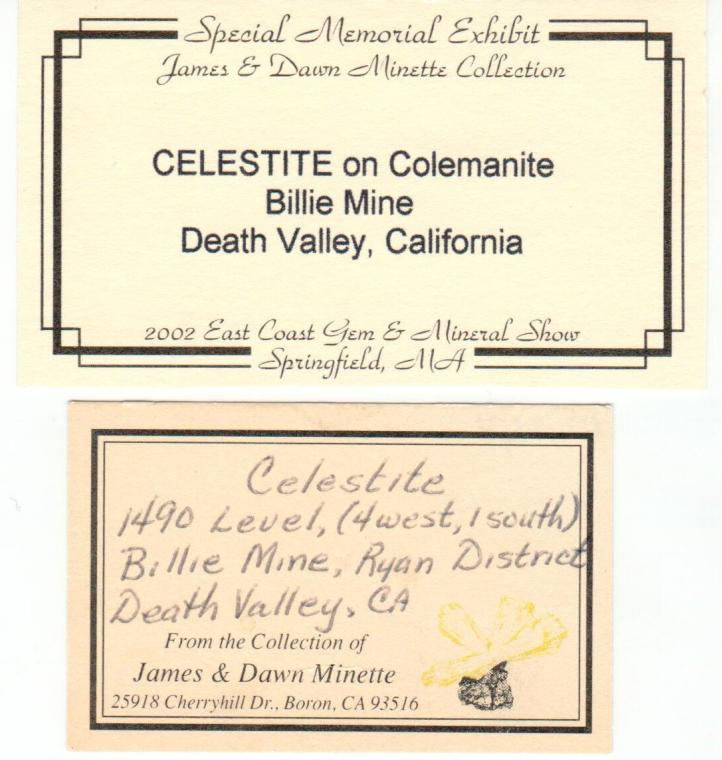 CELESTINE on COLEMANITE