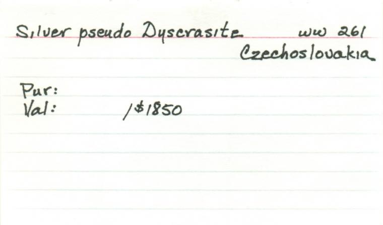 SILVER after DYSCRASITE