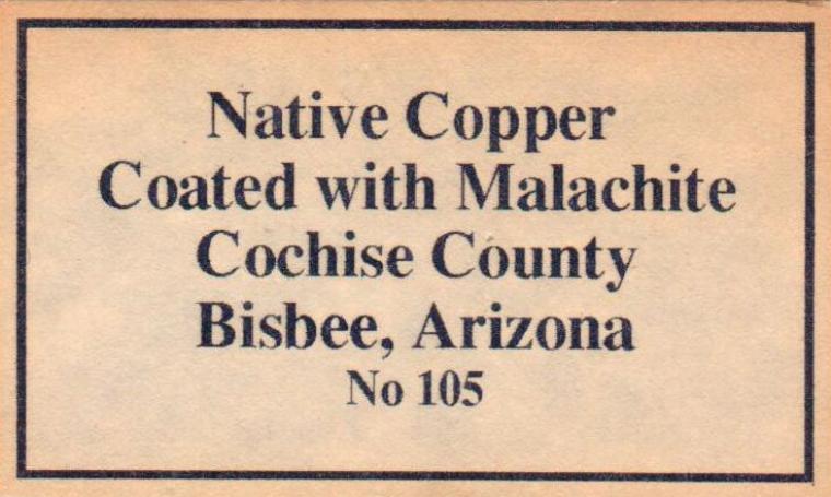 COPPER coated with MALACHITE